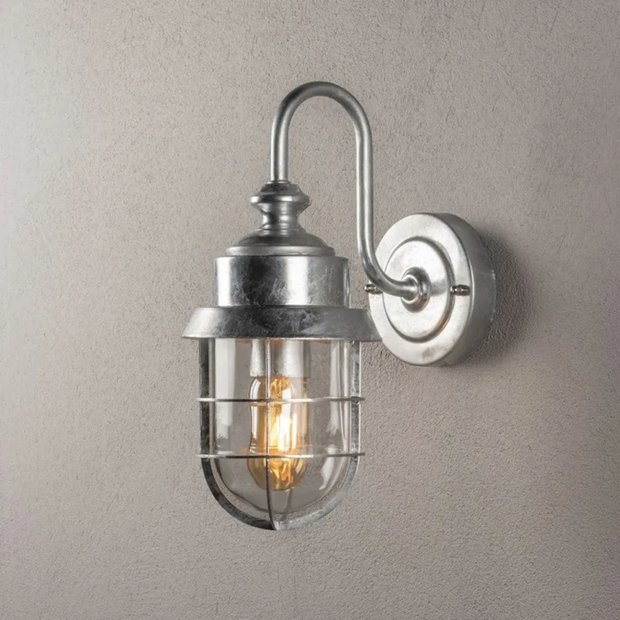 Outlet Konstsmide Cerignola vegglampe IP44 - stål Galvanisert