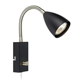 Marksløjd Ciro flex vegglampe - Svart/stål - Svart / Stål