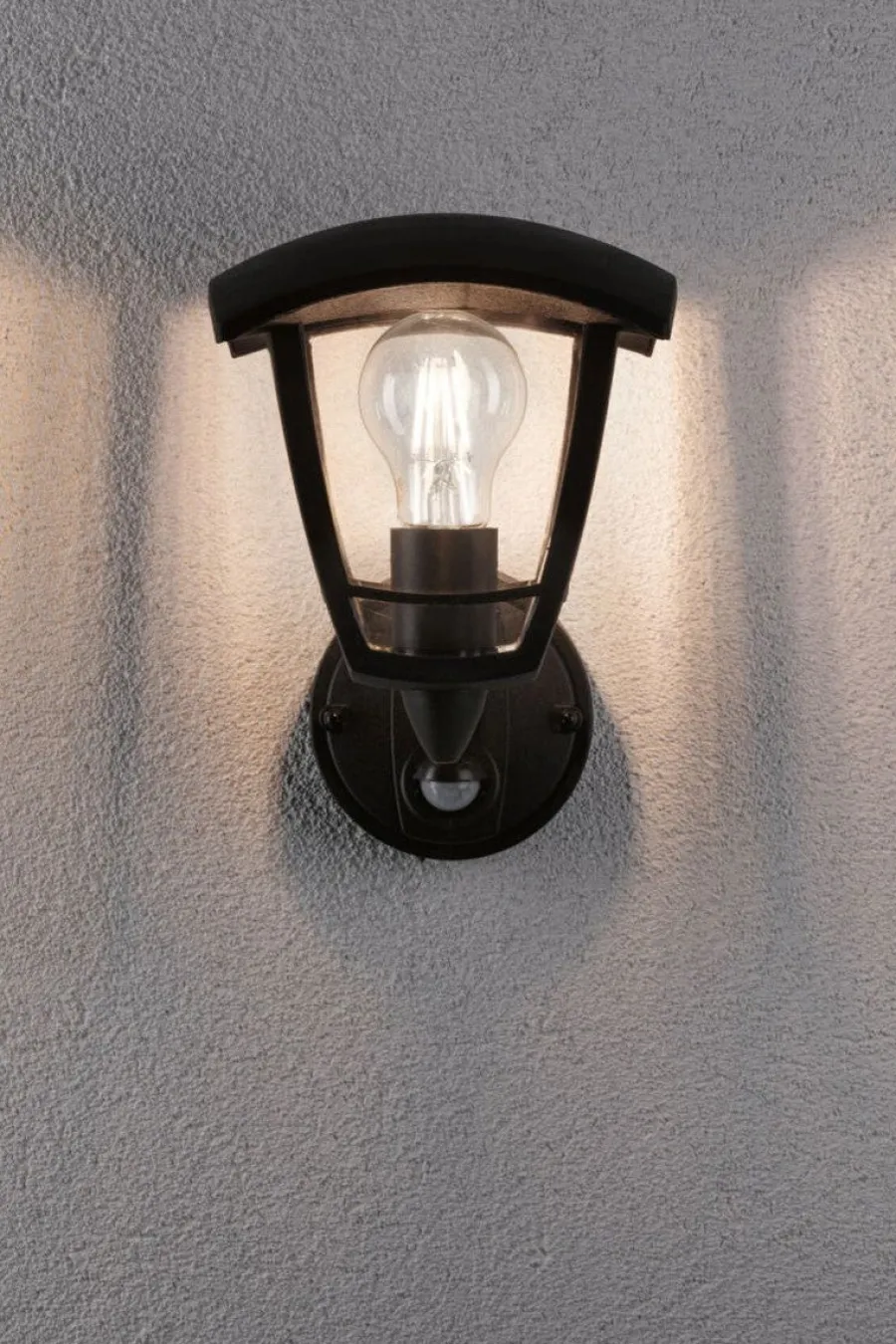 Best Paulmann Classic vegglampe opp utendørs IP44 - Med bevegelsessensor Svart