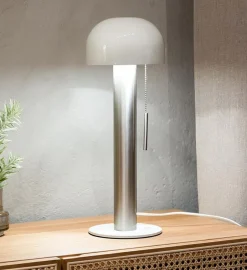 Best Marksløjd Costa bordlampe 46 cm - Hvit/Nikkelfarget - Hvit / Nikkel
