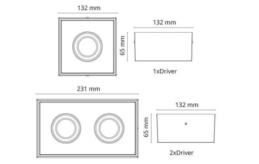 Clearance Sg Armaturen As Cube Lux 2x7W LED 2700K Ra 98