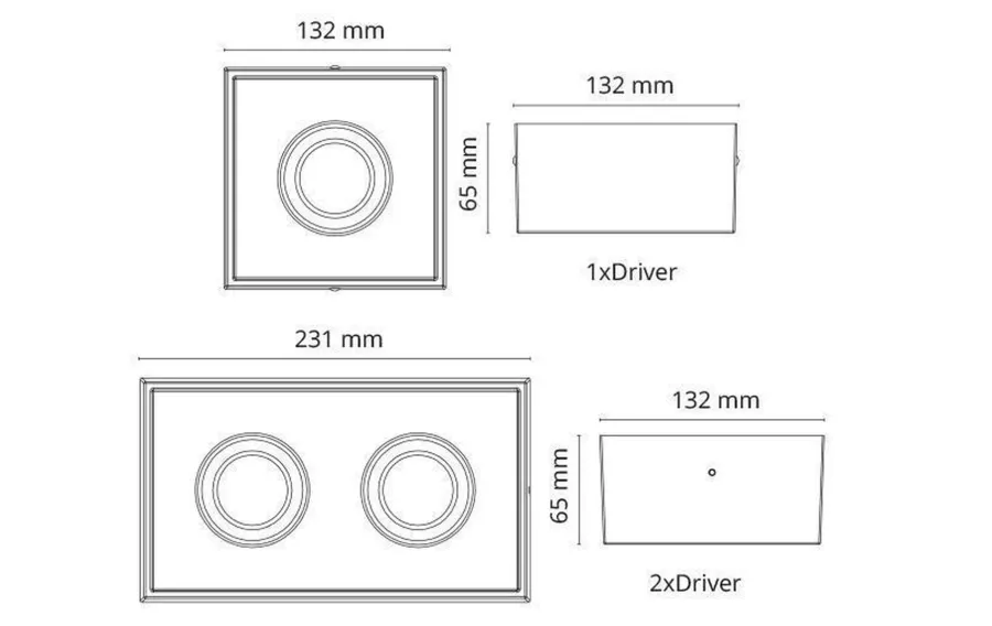 Clearance Sg Armaturen As Cube Lux 2x7W LED 2700K Ra 98