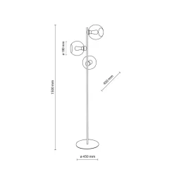 Sale TK Lighting Cubus gulvlampe 3-lys Røykfarget