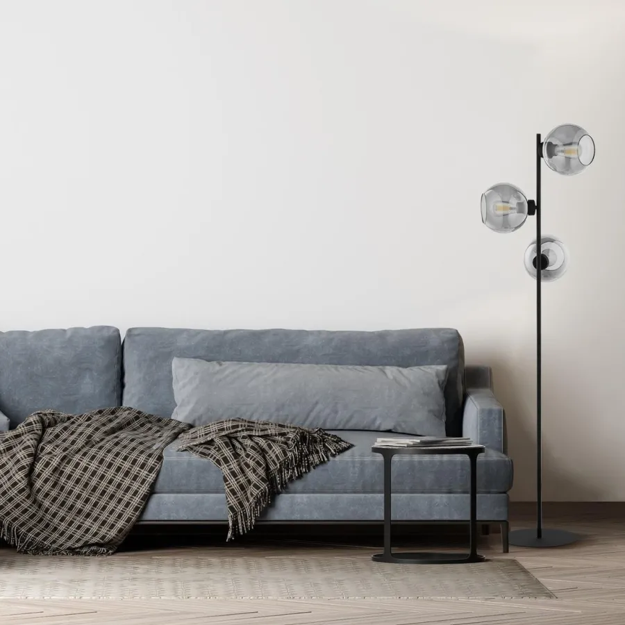 Sale TK Lighting Cubus gulvlampe 3-lys Røykfarget