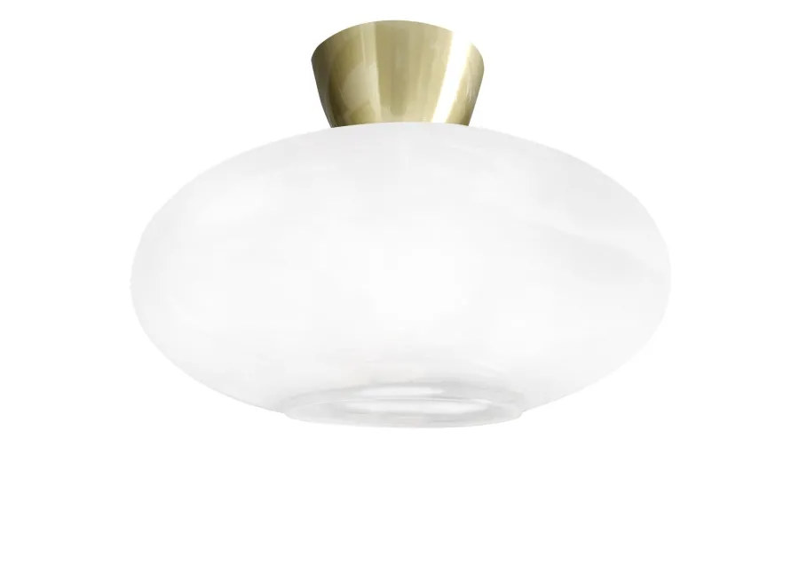 Sale NorDesign Cup 105 taklampe med glasskuppel 28 cm - Messingfarget/Opal hvit Messing / Opal