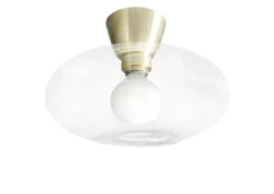 Outlet NorDesign Cup 105 taklampe med glasskuppel 28 cm - Messingfarget/klart glass Messing / Klar