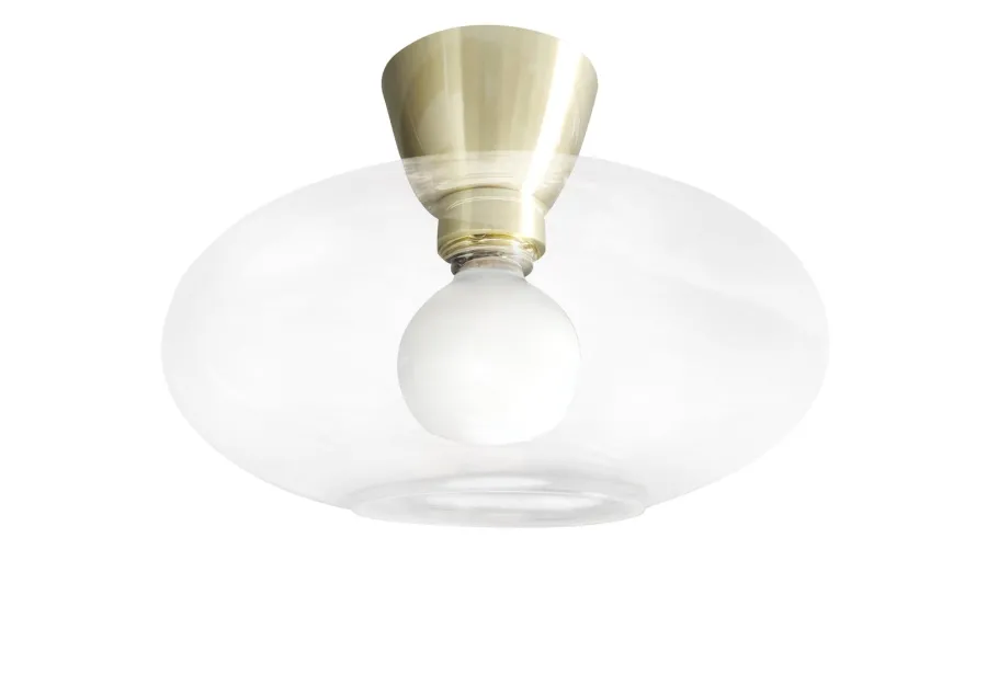Outlet NorDesign Cup 105 taklampe med glasskuppel 28 cm - Messingfarget/klart glass Messing / Klar