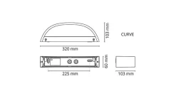 New Sg Armaturen As Curve direct vegglampe ned 10W 2700 Kelvin dimbar IP65 - Hvit