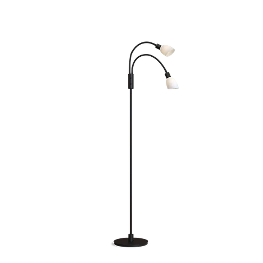 Clearance Herstal Cut dobbel gulvlampe - /Hvit Svart