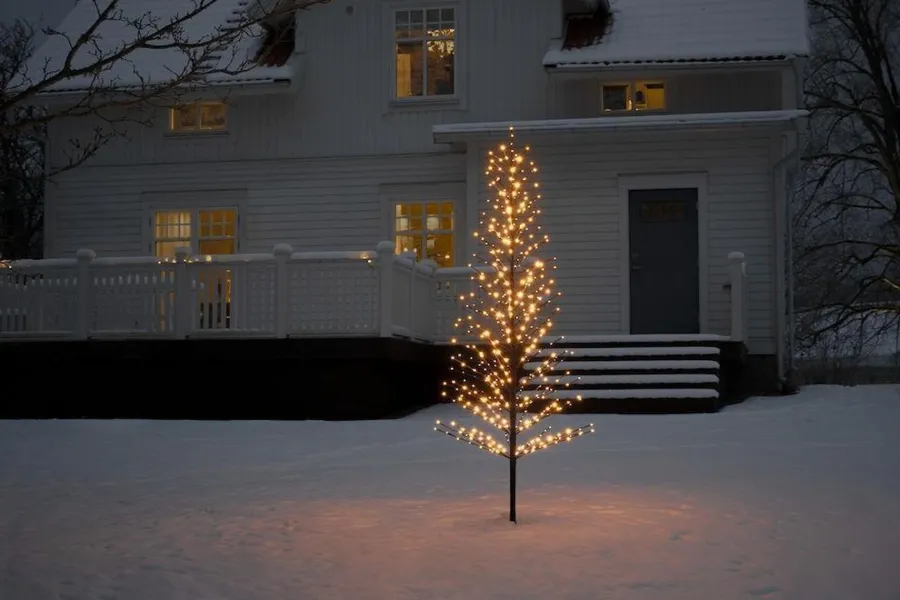 Best Konstsmide Dekorasjonstre 210 cm med 504 LED amber farget IP44 utendørs Svart