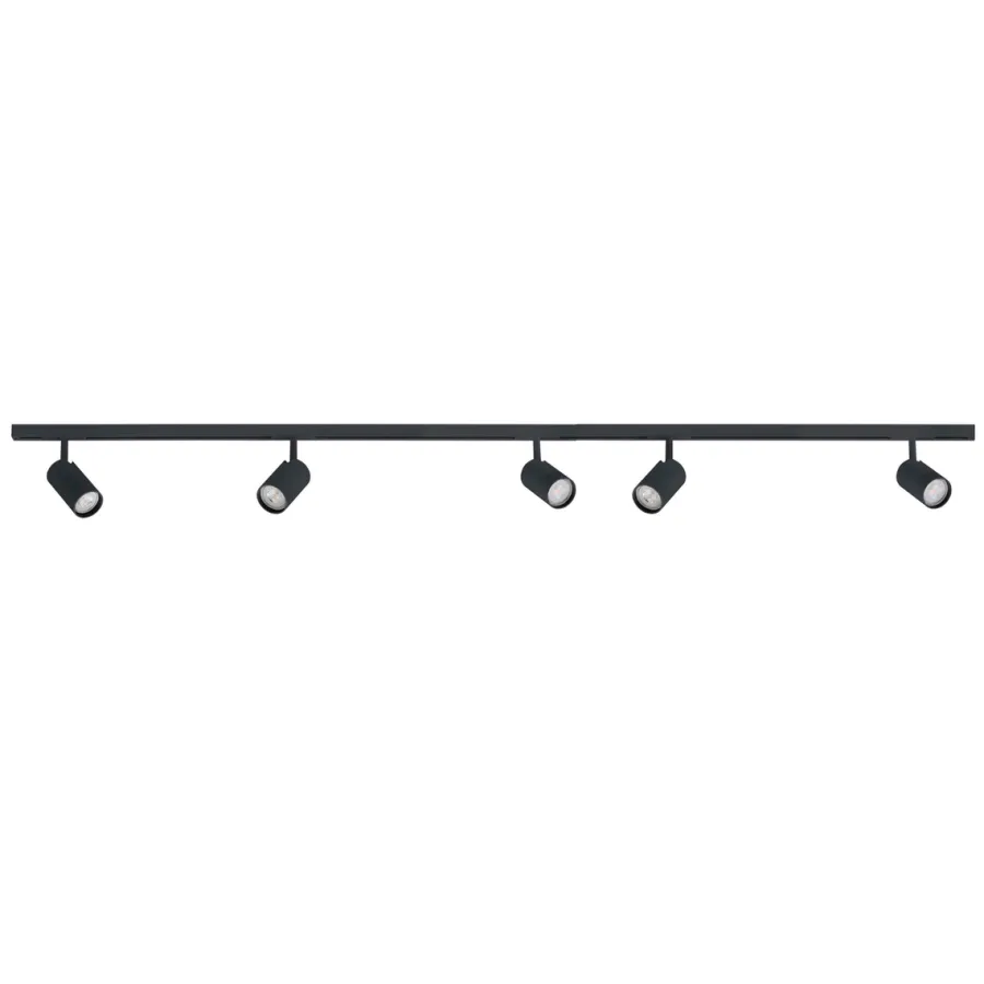 Sale Antidark Designline Tube komplett 1.9 meter spotskinne med 5 spotter GU10 - Svart