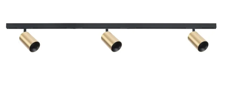 Clearance Antidark Designline Tube Pro komplett 1.9 meter spotskinne med 3 spotter GU10 - Svart/Messing Svart / Messing