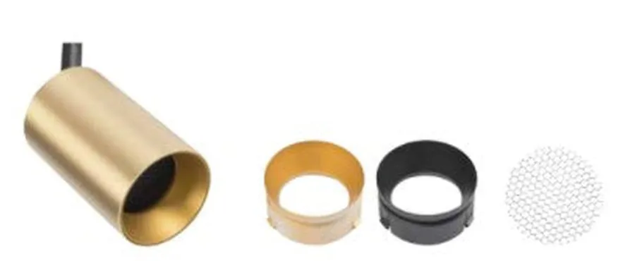 Clearance Antidark Designline Tube Pro komplett 1 meter spotskinne med 3 spotter GU10 - Svart/Messing Svart / Messing