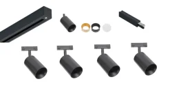 Discount Antidark Designline Tube Pro komplett 1.9 meter spotskinne med 4 spotter GU10 - Svart