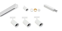 Antidark Designline Tube Pro komplett 1 meter spotskinne med 3 spotter GU10 - Hvit