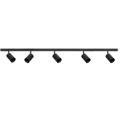 Antidark Designline Tube Pro komplett 1.9 meter spotskinne med 5 spotter GU10 - Svart
