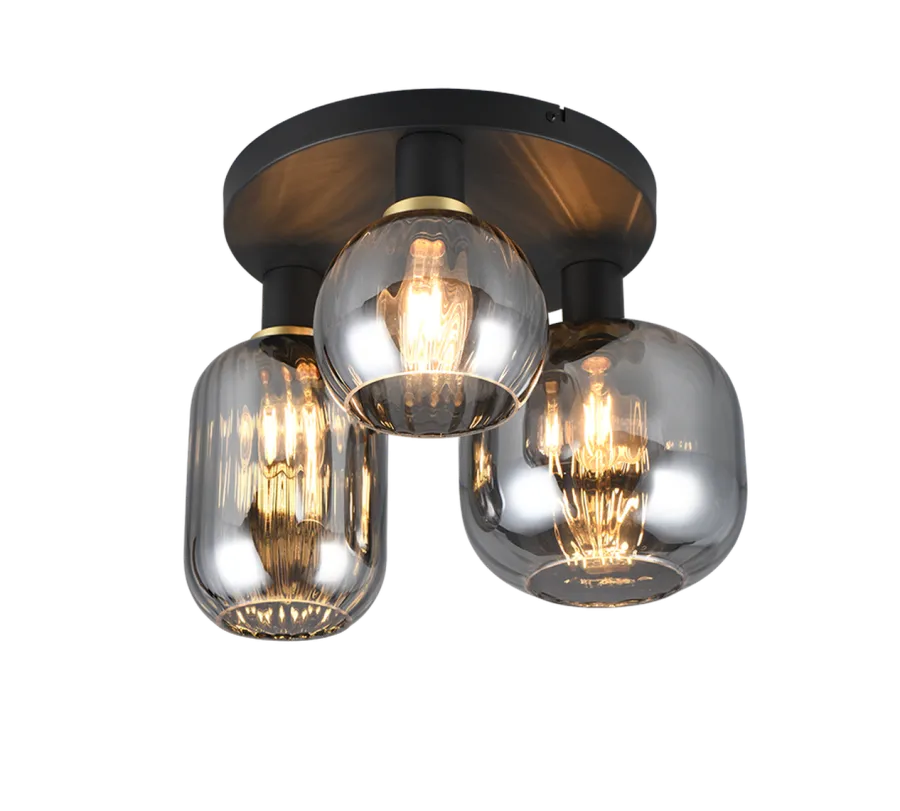 Best Trio Lighting Diva taklampe 3-lys Svart