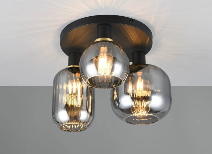 Best Trio Lighting Diva taklampe 3-lys Svart