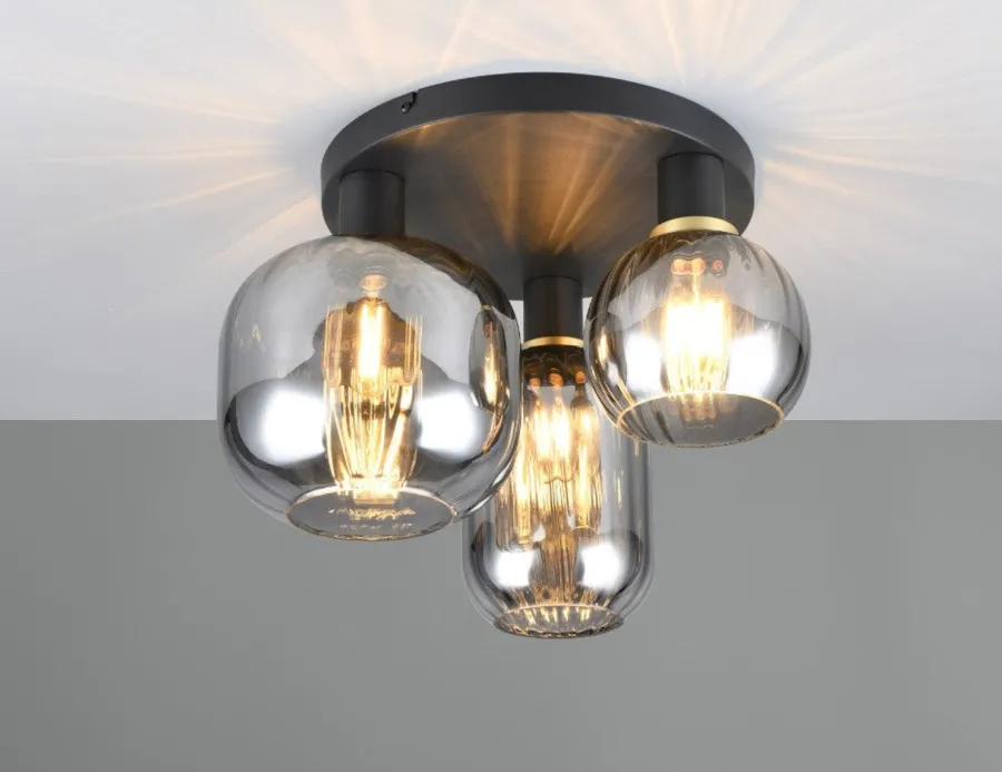 Best Trio Lighting Diva taklampe 3-lys Svart