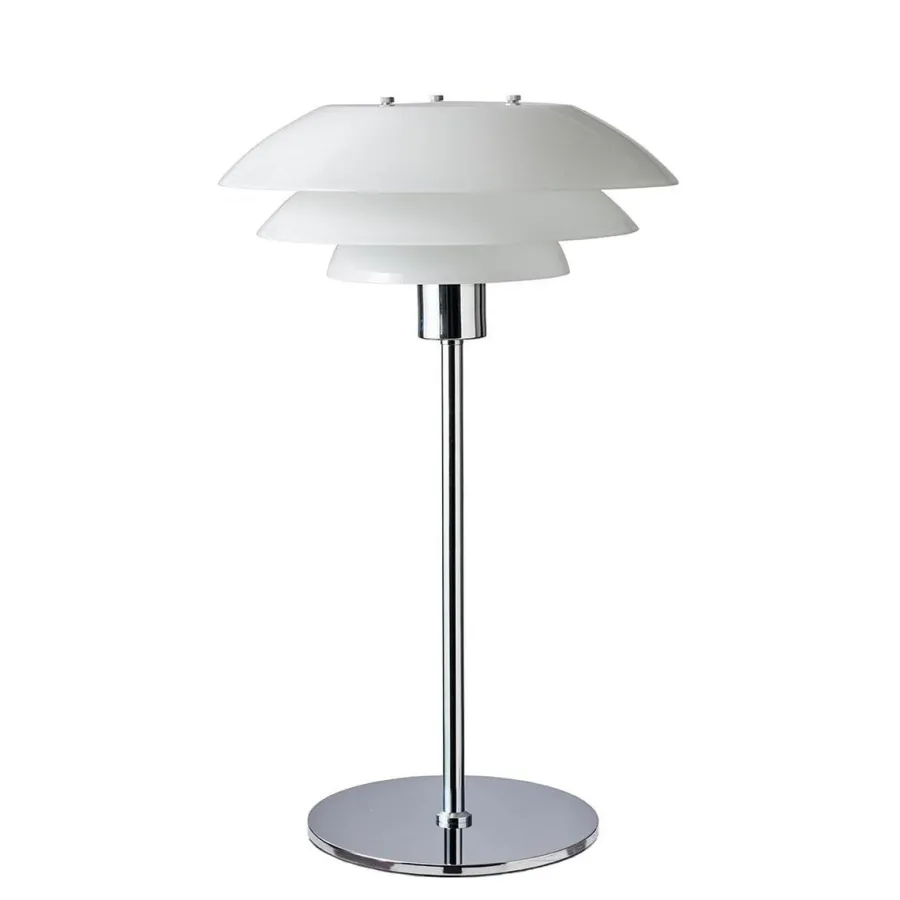 Best Dyberg Larsen DL31 bordlampe - Krom/Opal glass Krom / Opal