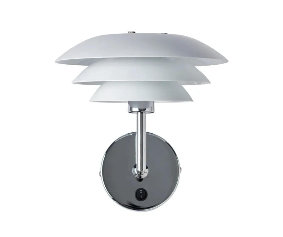 Best Dyberg Larsen DL20 vegglampe - Krom/Hvit Krom / Opal