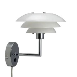 Hot Dyberg Larsen DL20 vegglampe - Krom/Opal glass Krom / Opal