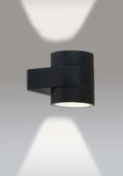 Outlet Antidark Dolio W90 vegglampe utendørs opp/ned 2x4,2W 3000K IP65 Dimbar - Svart