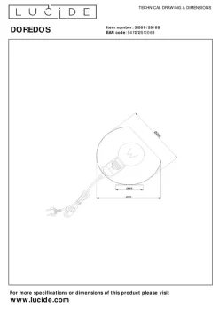 Outlet Lucide Doredos bordlampe 20 cm Teracotta
