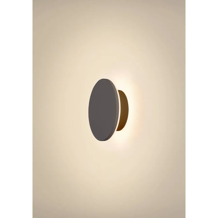 Clearance Slv D-ring 16 cm vegglampe utendørs 7,5W 2700/3000 kelvin IP65 - dimbar Svart