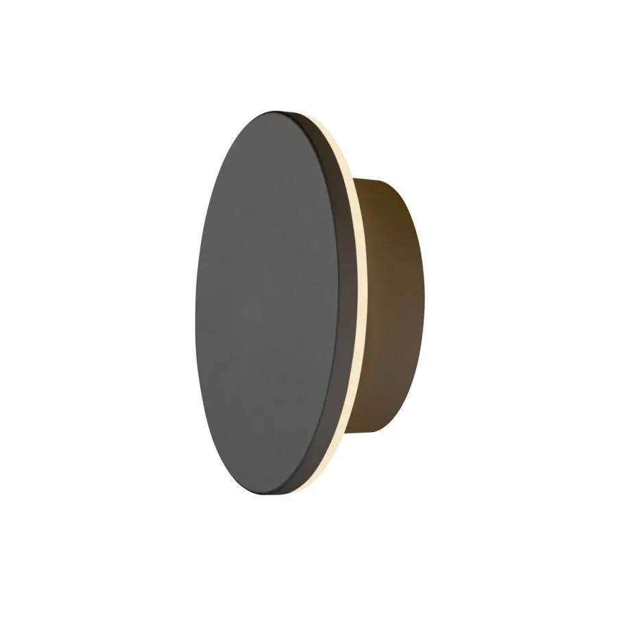 Clearance Slv D-ring 16 cm vegglampe utendørs 7,5W 2700/3000 kelvin IP65 - dimbar Svart