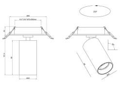 Hot NorDesign D45 spot 7W 2700K RA90 Dimbar for innfelling Hvit