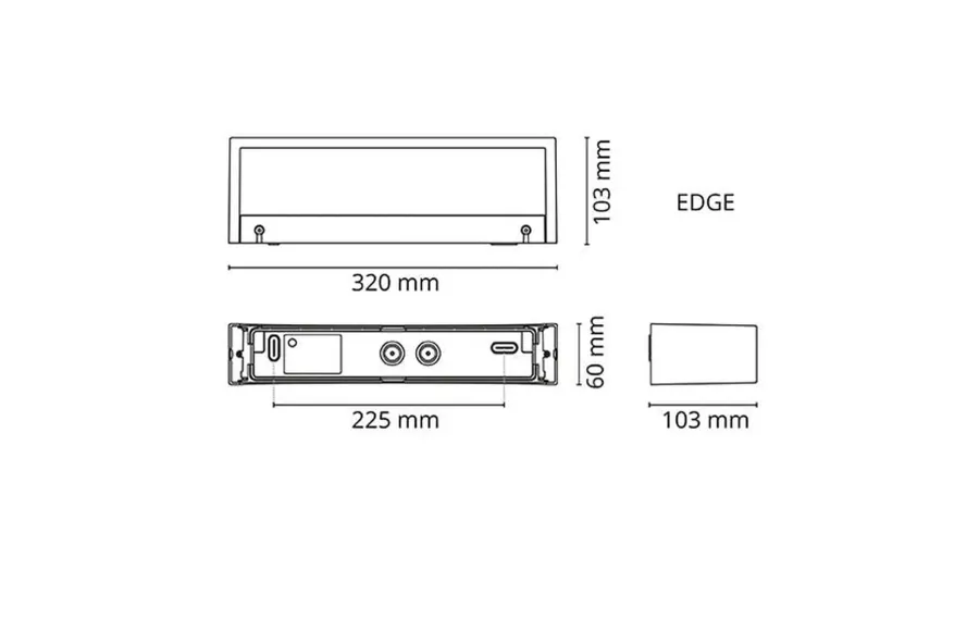Sg Armaturen As Edge direct vegglampe ned 10W 2700 Kelvin dimbar IP65 - Hvit