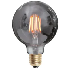 New Ms - belysning Edison E27 globe filament 4W 2200K 80 mm dimbar - Røykfarget Hvit