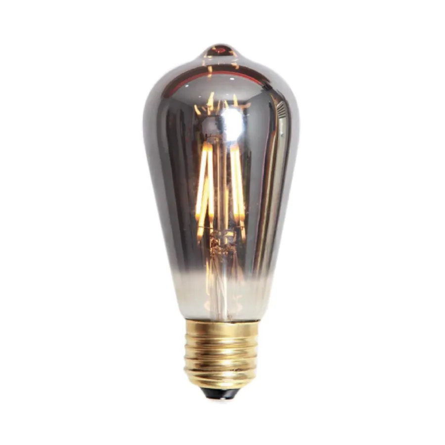 Hot Ms - belysning Edison E27 lanterne LED 4W 2200K 60mm dimbar - Røykfarget Hvit