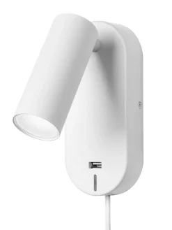 Sale Nielsen Light Ego vegglampe dimbar m/ USB - Hvit
