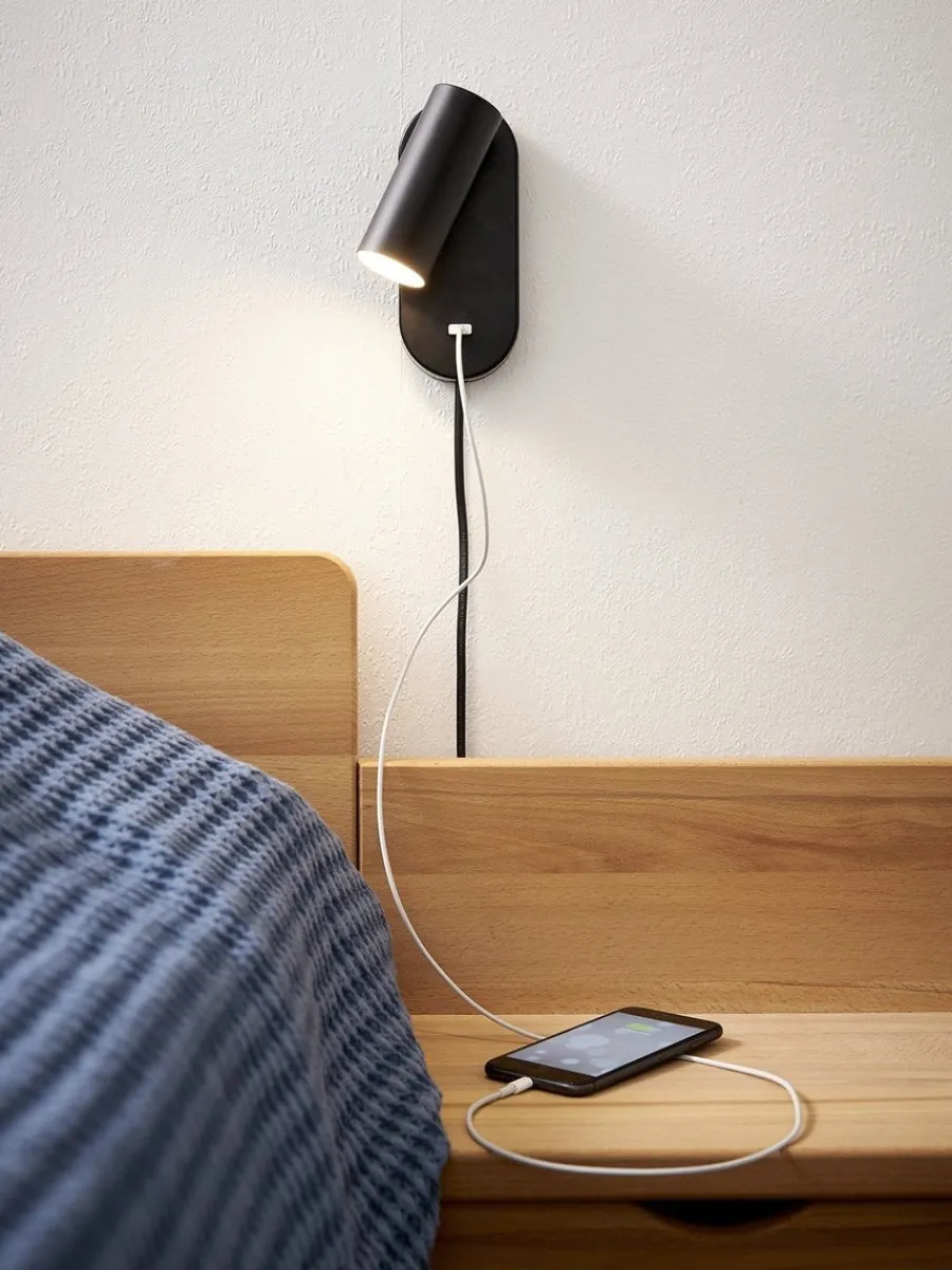 Best Nielsen Light Ego vegglampe dimbar m/ USB - Svart