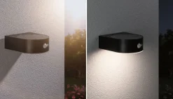 Discount Paulmann Eileen vegglampe utendørs 5,5W 3000 Kelvin m/bevegelses sensor - Solcelle Svart