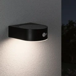 Discount Paulmann Eileen vegglampe utendørs 5,5W 3000 Kelvin m/bevegelses sensor - Solcelle Svart