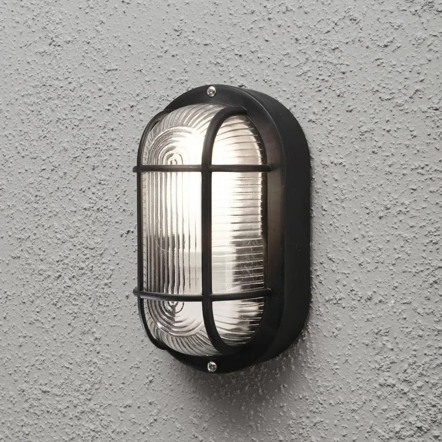 Discount Konstsmide Elmas vegglampe utendørs IP44 - Svart