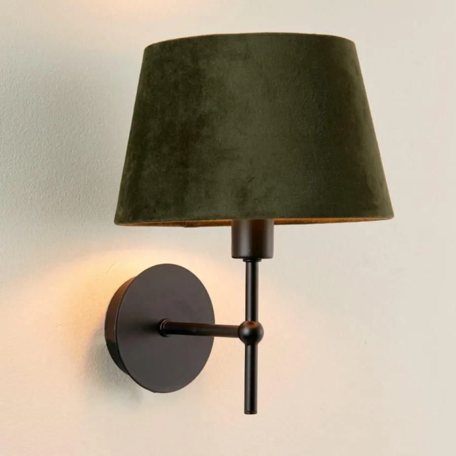New Ms - belysning Emir vegglampe m/skjerm - Svart/Oliven Svart / Grønn