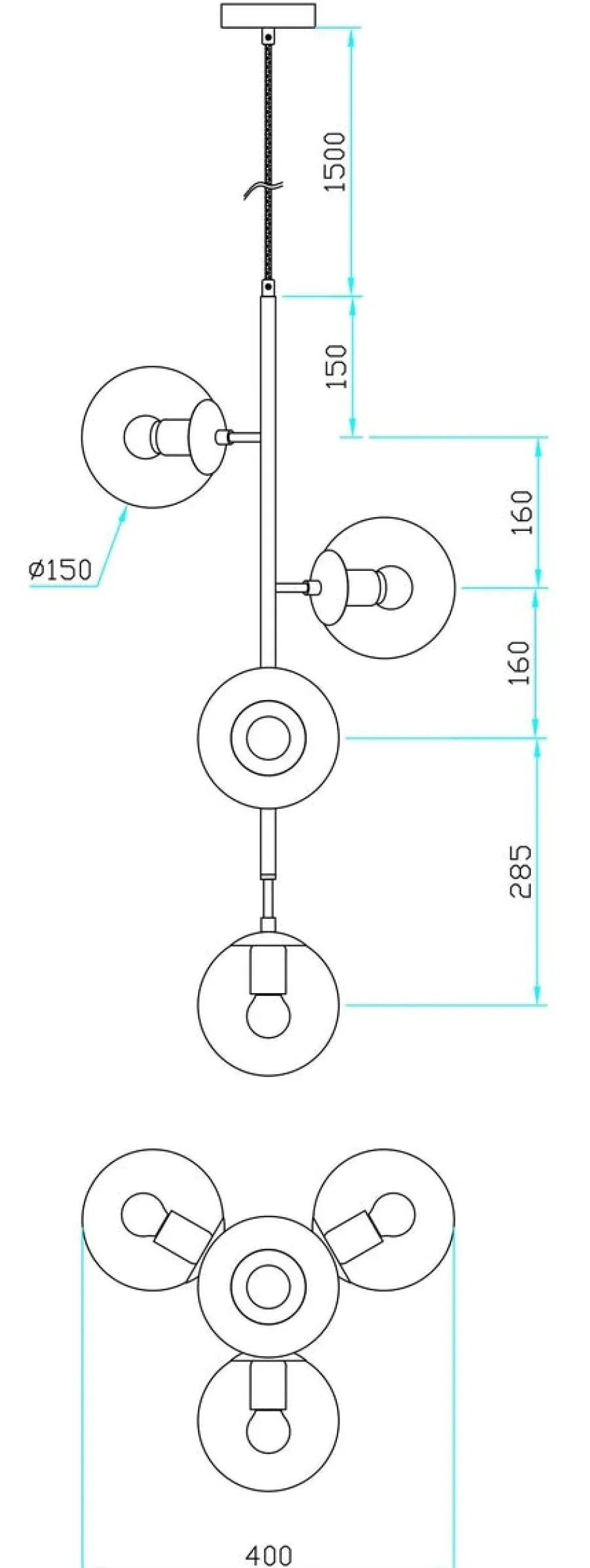Best NorDesign Emrik takpendel vertikal uten kupler - Messing