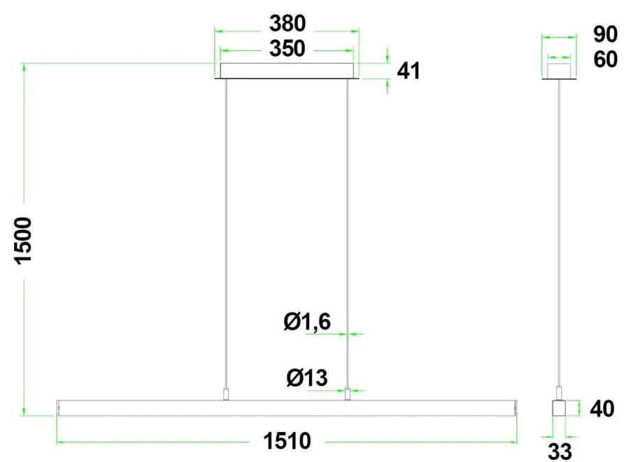 Online NorDesign Era 1500 takpendel 27W LED 2700 Kelvin RA90 dimbar