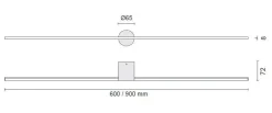 Outlet NorDesign Eros 600 vegglampe IP44 dimbar Inwards - Svart
