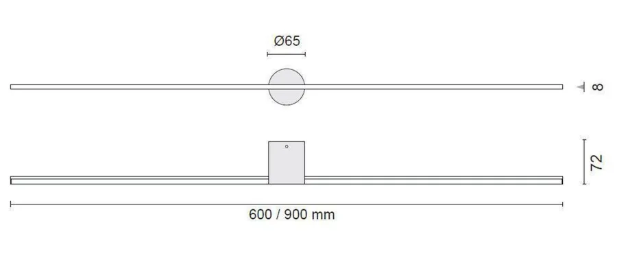 Outlet NorDesign Eros 600 vegglampe IP44 dimbar Inwards - Svart