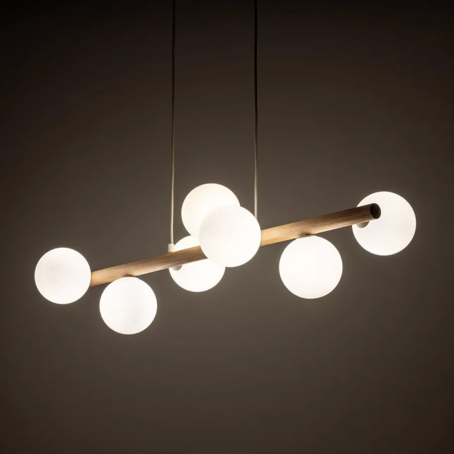 New TK Lighting Estera wood takpendel 7-lys