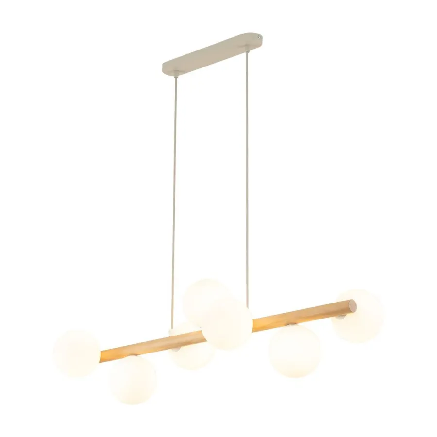 New TK Lighting Estera wood takpendel 7-lys