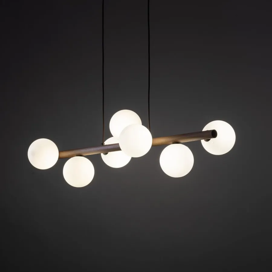 New TK Lighting Estera wood takpendel 7-lys