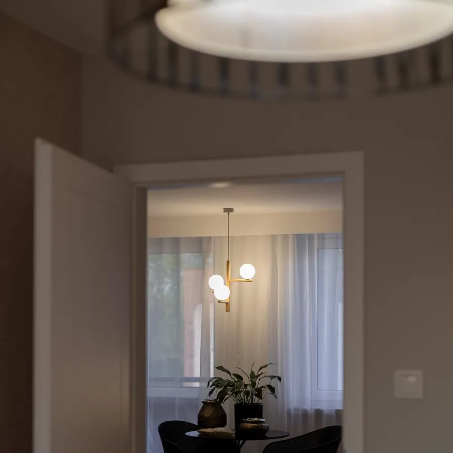 New TK Lighting Estera wood takpendel 3-lys Natur / Opal