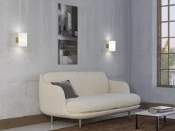 Clearance Herstal Evoke vegglampe large E14 - Børstet messing/Opal Messing / Opal