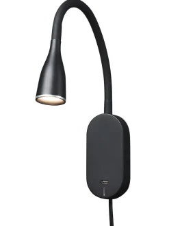 Discount Nielsen Light Eye vegglampe 5 watt dimbar m/ USB - Svart